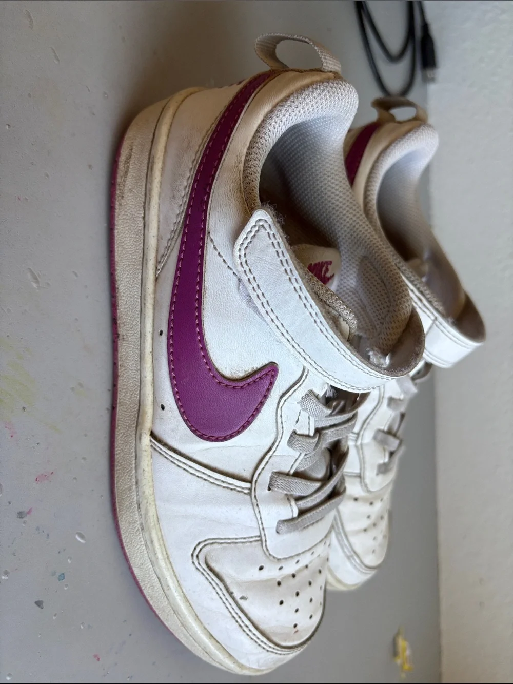Purple Nike Velcro shoes
